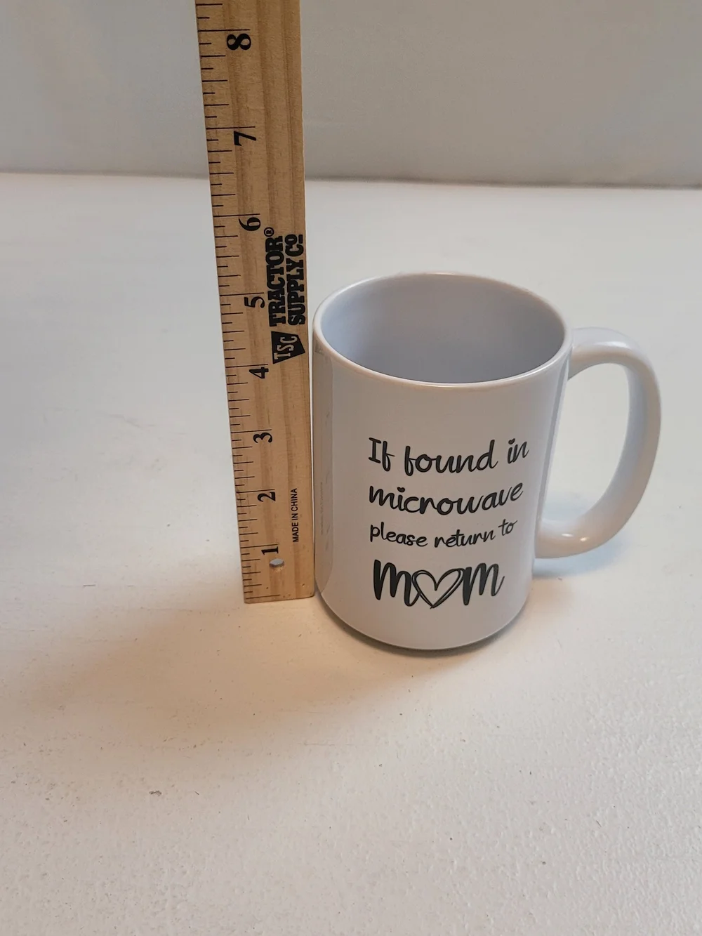 White Mom Heart Ceramic Mug - If Found in Microwave